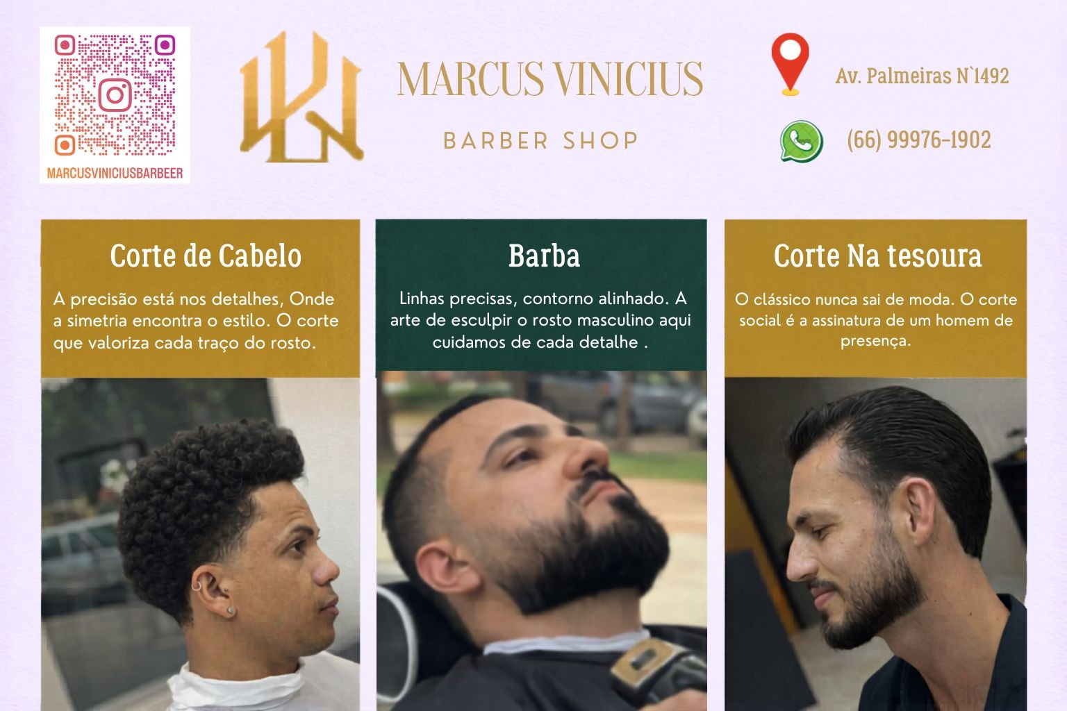 Estilo, precisão e identidade: conheça a Marcus Vinicius Barber Shop
