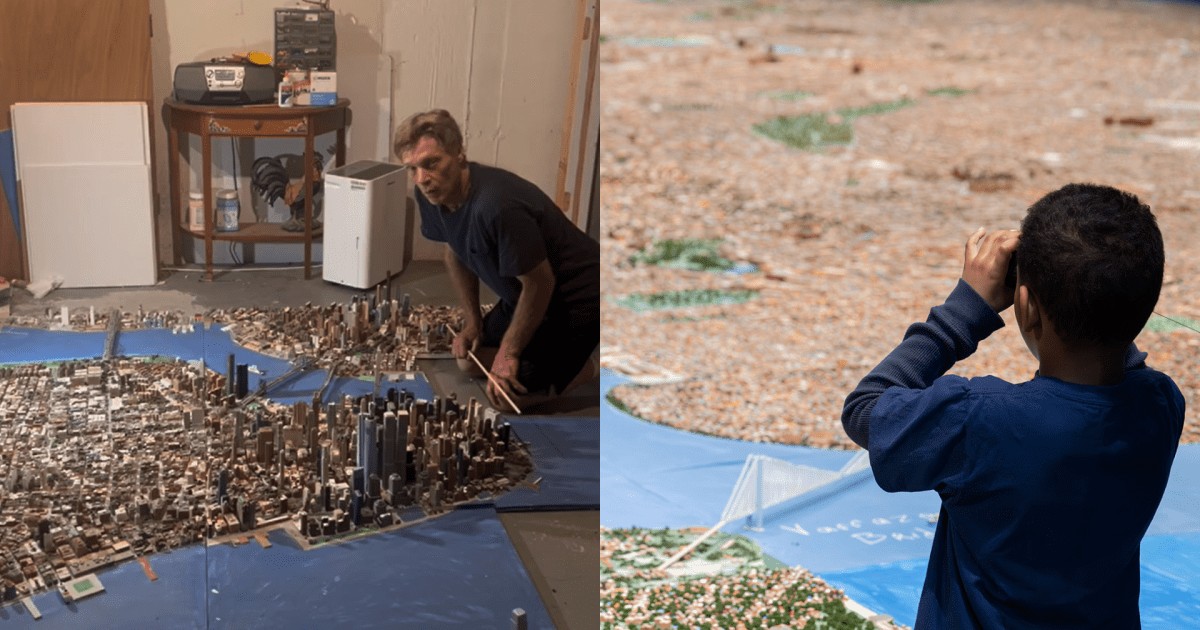 Caminhoneiro passou duas décadas construindo Nova York em miniatura com isopor e pau-de-balsa; agora, ele tem exposição própria
