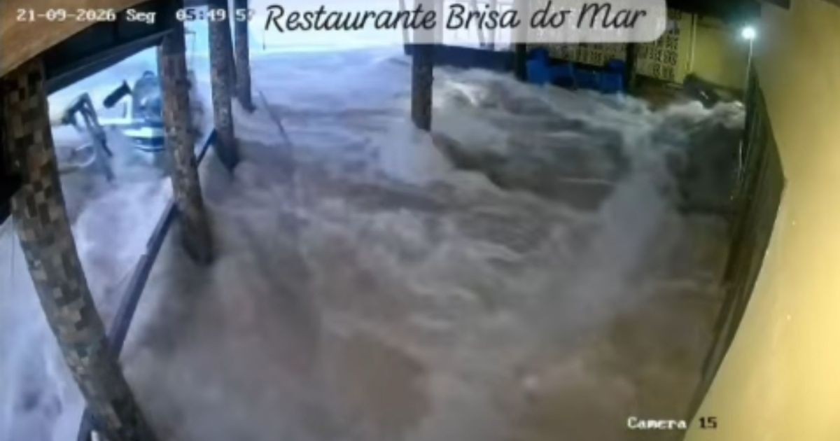 Tsunami meteorológico causa alagamentos em três cidades do litoral de SC