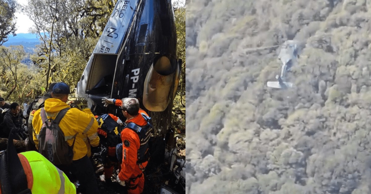 Bombeiros e FAB divulgam novas imagens do resgate de helicóptero em SC