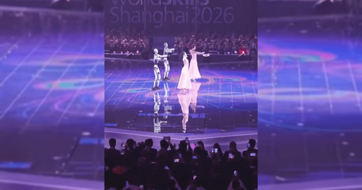 Abertura de competição em Xangai conta com espetáculo de dança entre robôs e humanos