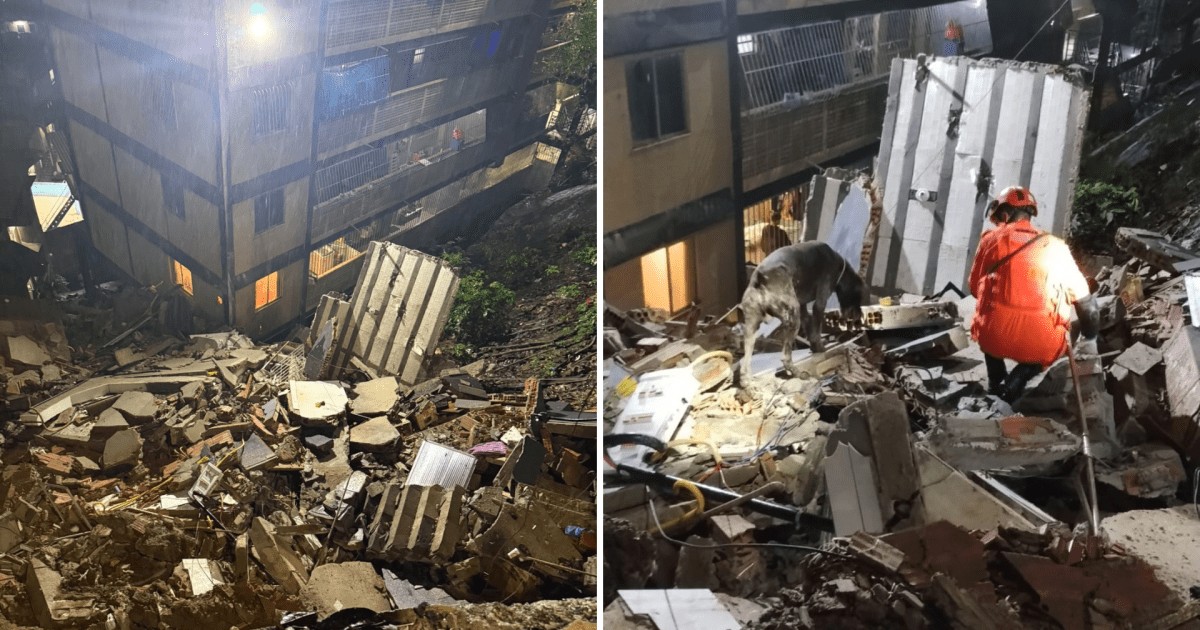 Vídeo: Prédio irregular desaba no Morro do Cantagalo, no Rio