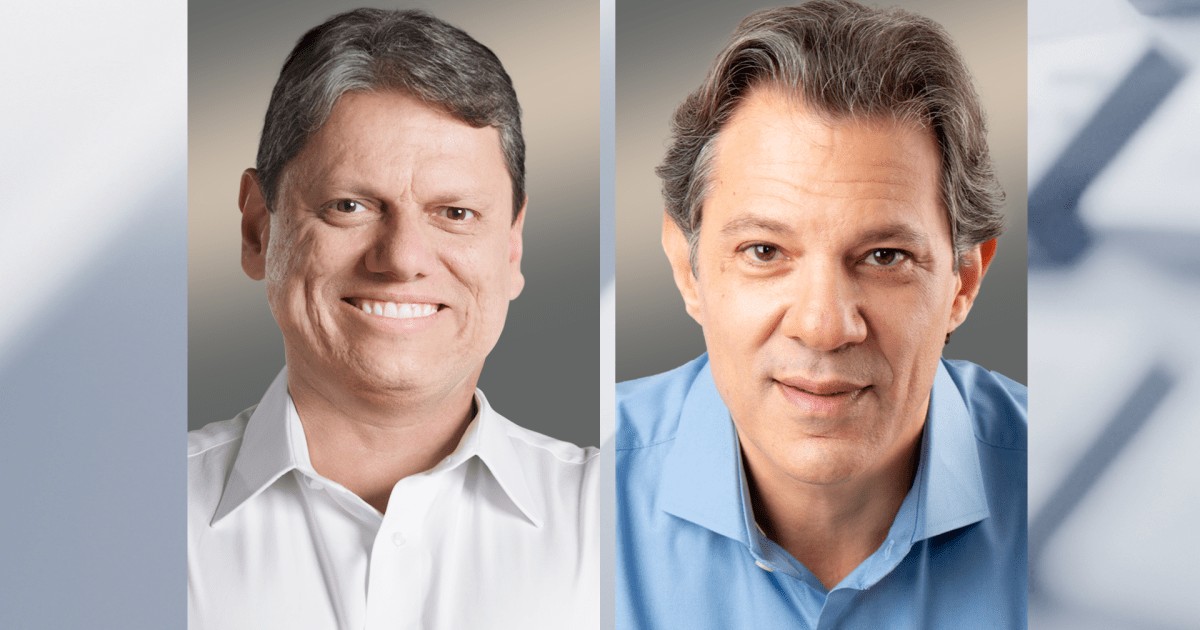 Datafolha: Tarcísio tem 50% no 1º turno em SP; Haddad, 30%