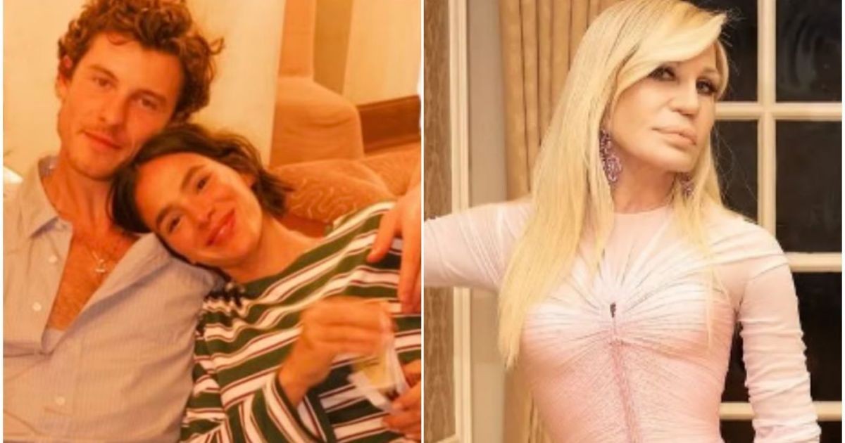 Marquezine e Shawn Mendes assistem desfile ao lado de Donatella Versace