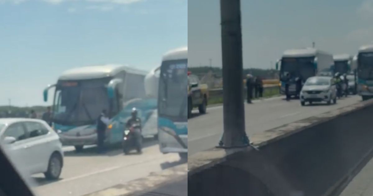 Criminosos atacam ônibus de excursão com crianças na Linha Vermelha (RJ)