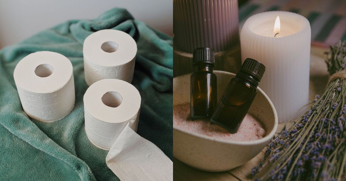 Pingar óleos essenciais no rolo de papel higiênico é alternativa natural para quem quer deixar o cômodo perfumado