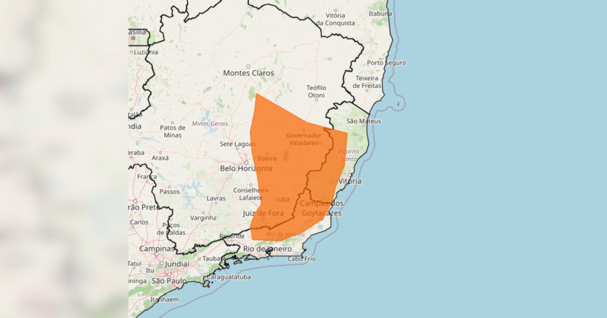 Sudeste em alerta para perigo de tempestade em áreas do RJ, MG e ES