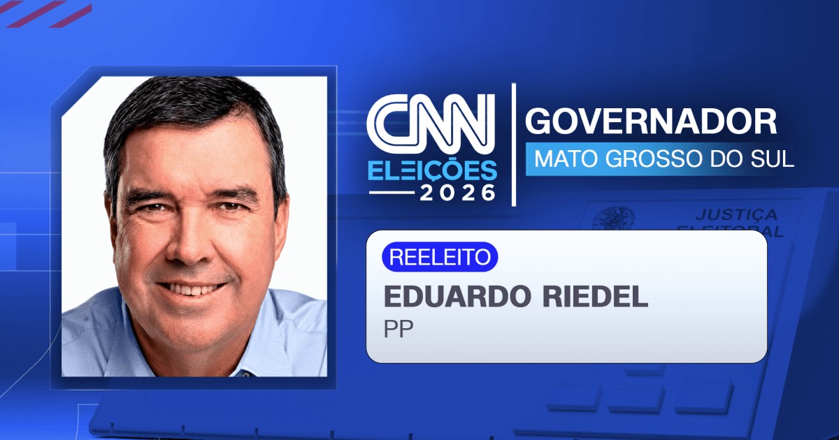 Eduardo Riedel é reeleito governador de Mato Grosso do Sul no 1º turno
