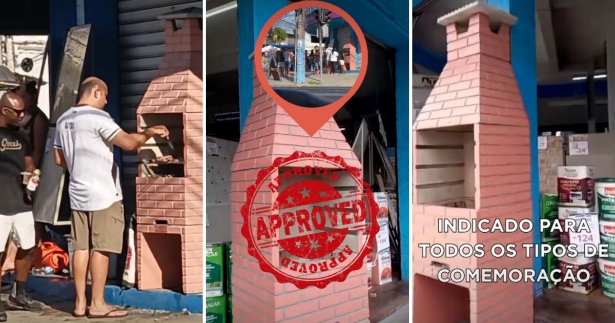 Churrasco em mostruário de loja fechada no Rio vira propaganda de vendas: “Testada e aprovada”