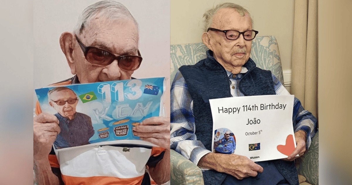 Brasileiro de 114 anos e segundo homem mais idoso do mundo comemoram aniversário em conjunto