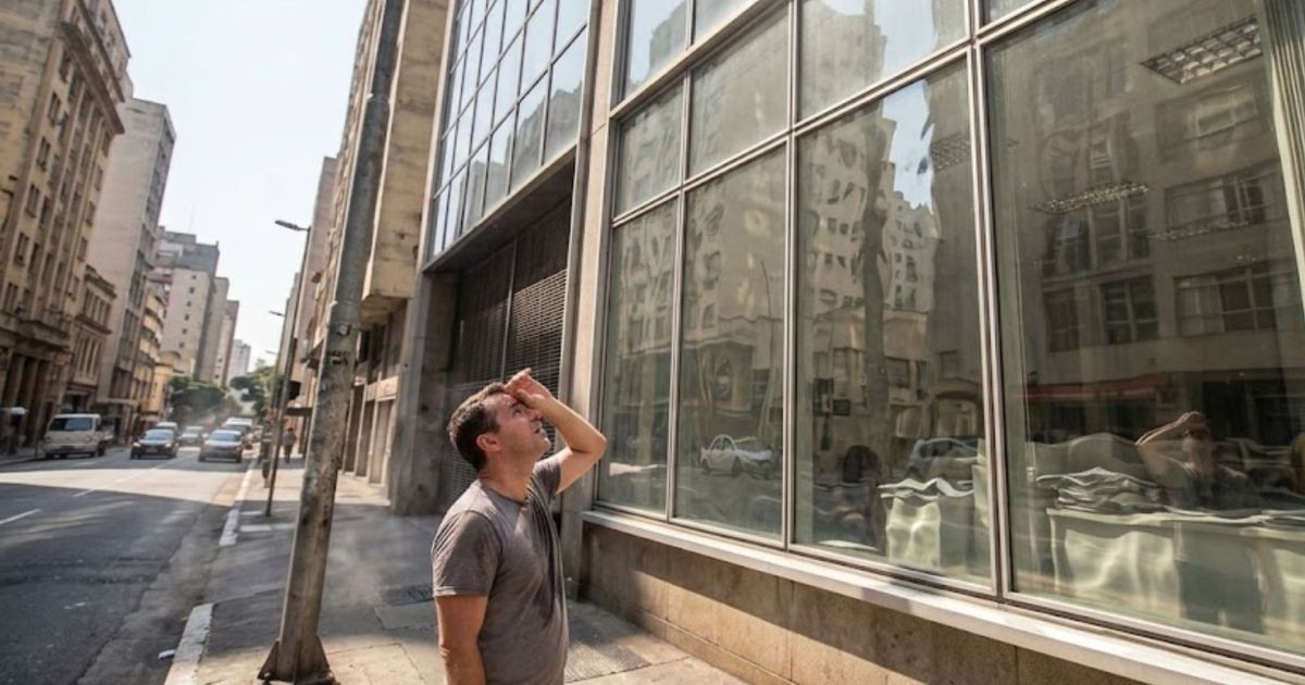 Por que as janelas dos prédios parecem “derreter” ao sol? Como o vidro distorce o reflexo na rua e continua normal para quem está do lado de dentro