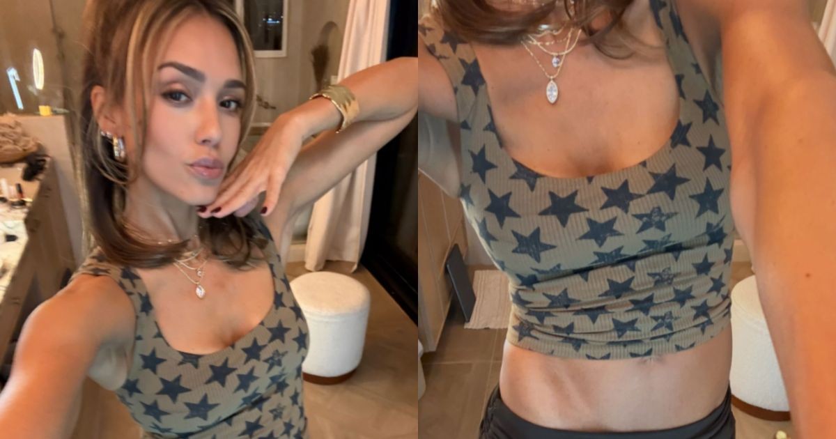 Jessica Alba veste look inspirado nos anos 2000 e chama atenção na web