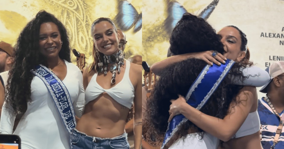 Ex-rainha da Beija-Flor, que desfile como musa, recebe faixa de Lancellotti