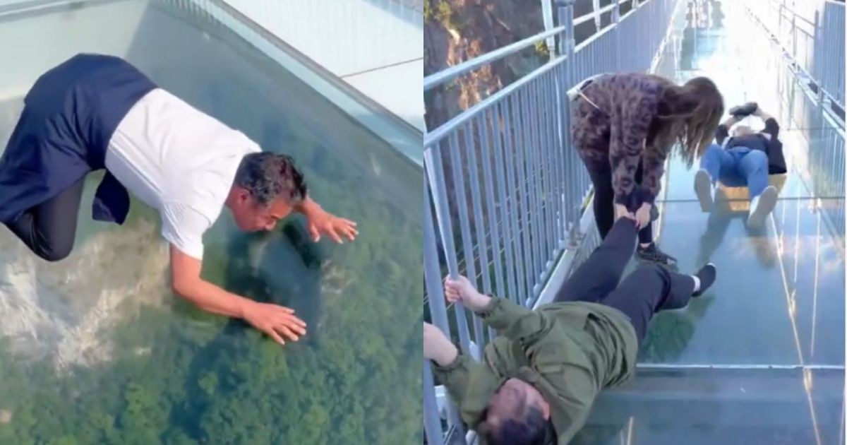 Desfiladeiros com piso transparente na China se tornam teste de coragem para turistas que tem medo de altura