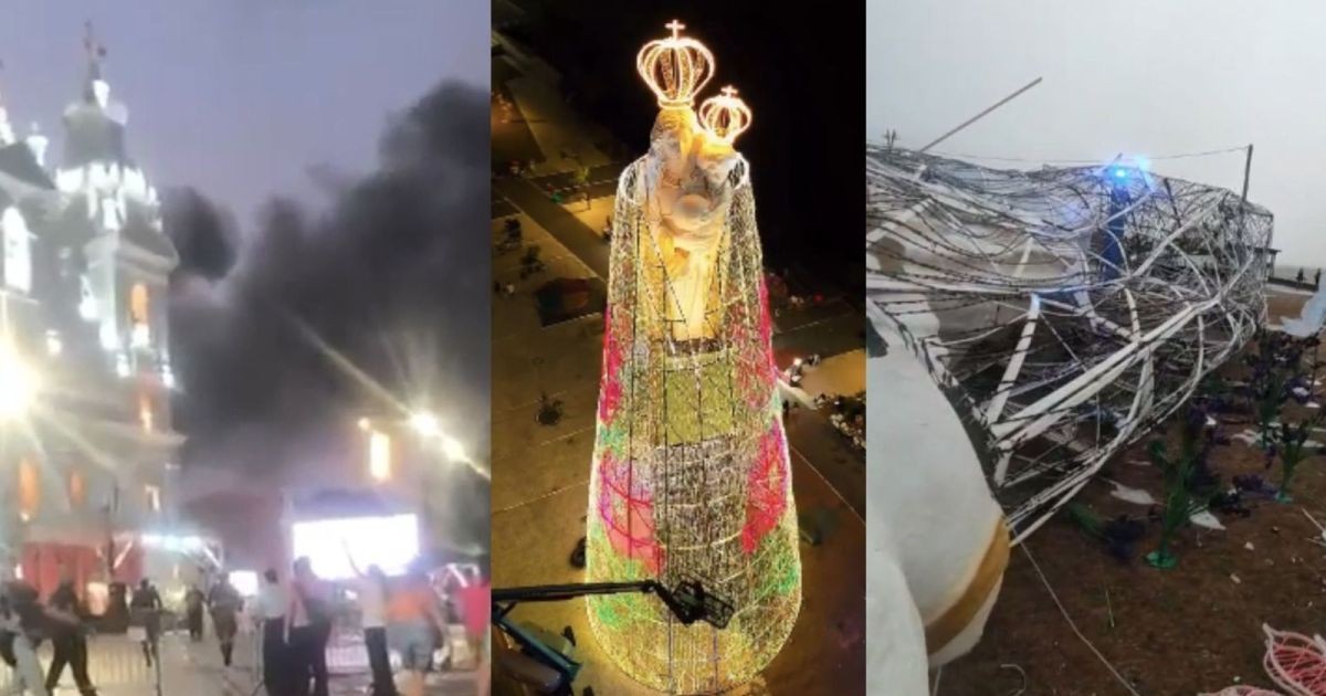 Círio em Belém: Imagem gigante de Nazaré desaba após fortes chuvas