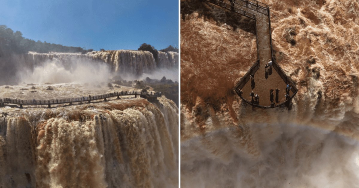 Passarela das Cataratas do Iguaçu é interditada após vazão de rio aumentar