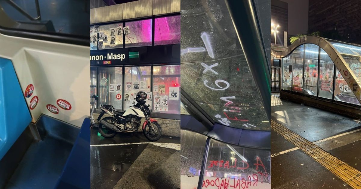 Metrô: Ato pró-Lula deixou 8 vidros quebrados e 3 estações pichadas; fotos
