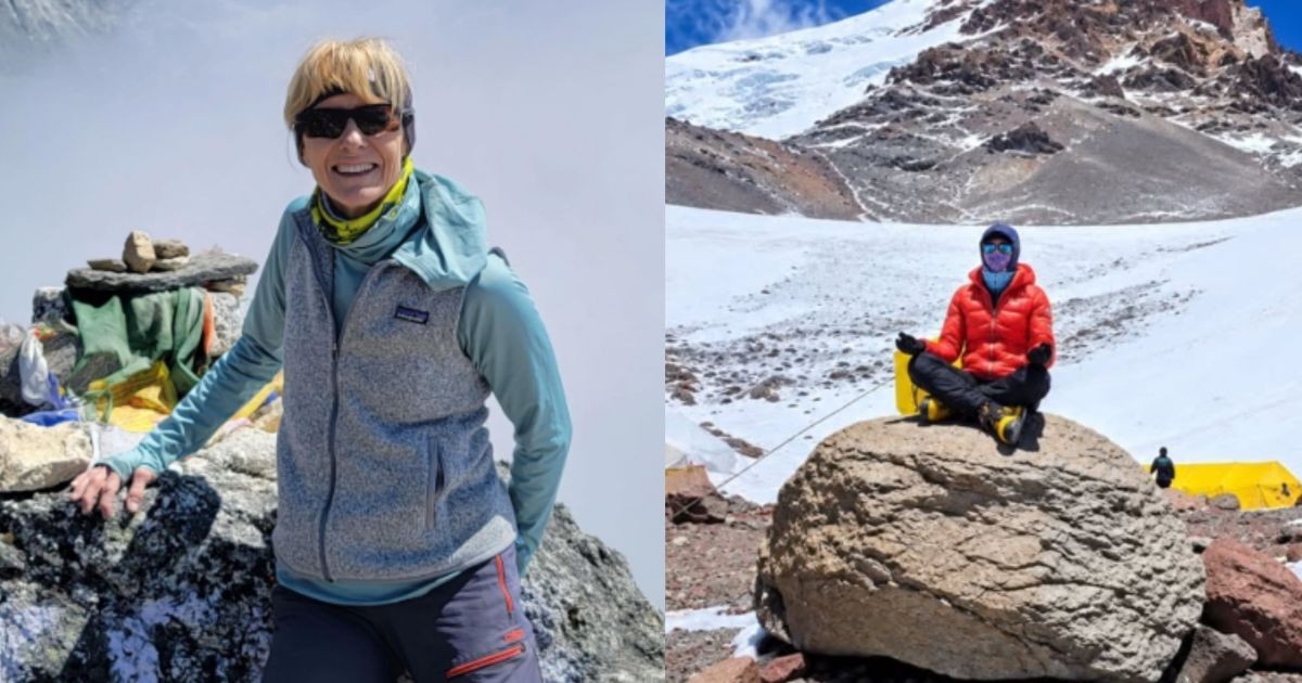 Após a morte do marido, mulher de 64 anos estabeleceu desafio de escalar os sete picos mais altos dos sete continentes como forma de superar o luto