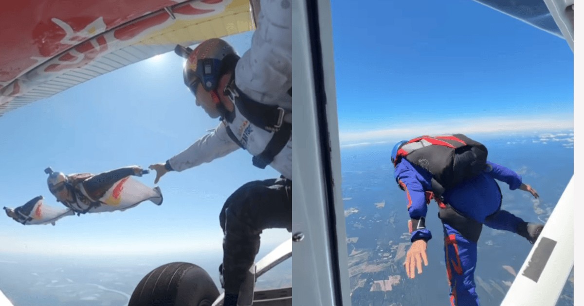 O bebê que saltava de paraquedas na barriga da mãe cresceu, pulou de avião sem paraquedas e agora quer se jogar de um foguete na fronteira do espaço
