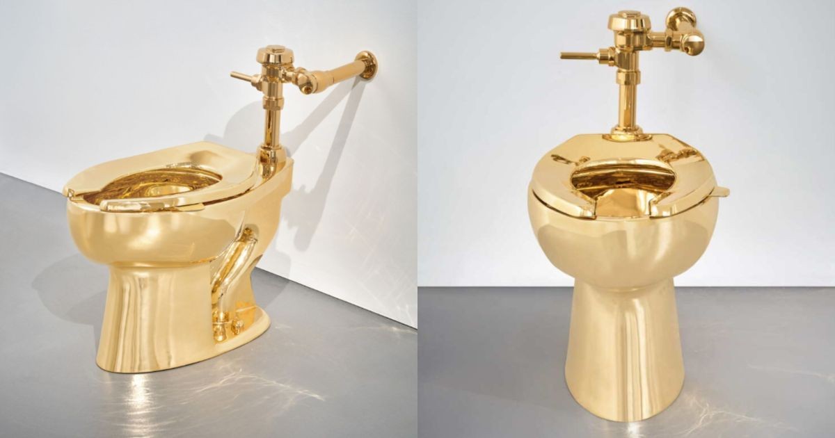 Vaso sanitário feito com mais de 100 kg de ouro maciço é leiloado por US$ 10 milhões
