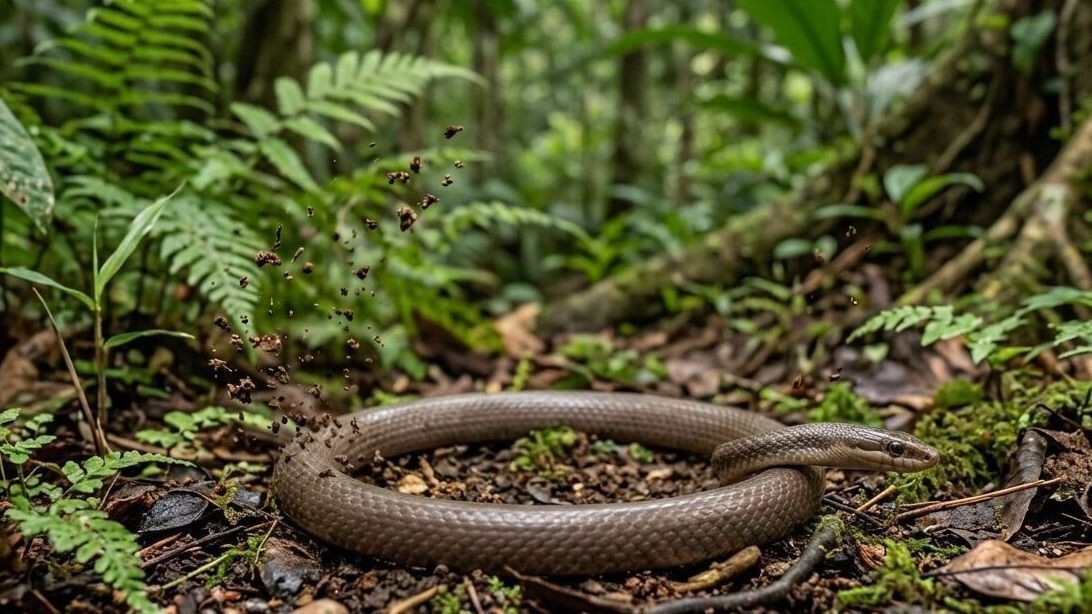 Descoberta revela tática de serpente com 30 cm que foge de predadores 4 vezes mais rápido dando ‘estrelinhas’ pelo chão