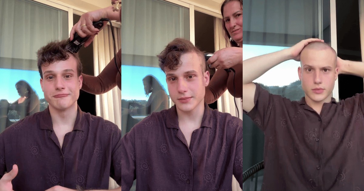 Influenciador revela câncer e emociona ao raspar cabelo para tratamento