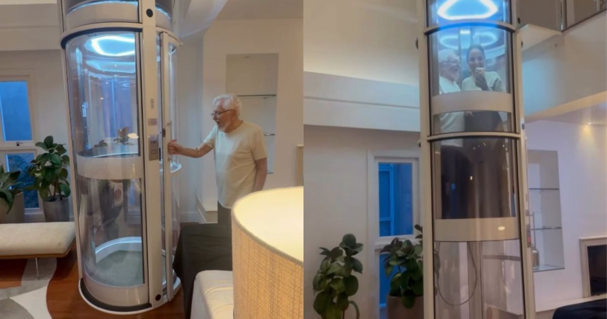 Carlos Alberto de Nóbrega se surpreende com elevador em casa após ter alta