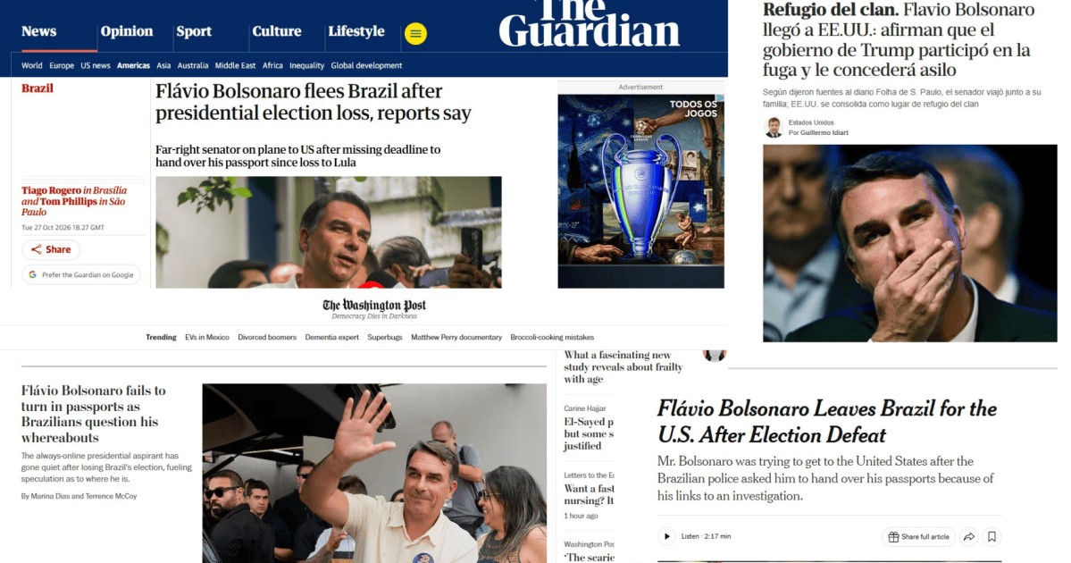 EUA virou “refúgio dos Bolsonaro” após fuga de Flávio, diz imprensa global