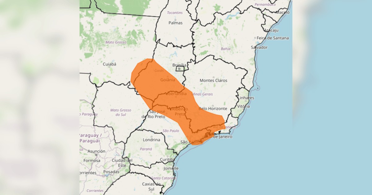 Inmet emite alerta laranja de tempestade para o Sudeste