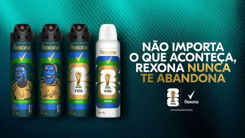 Rexona celebra a Copa do Mundo da FIFA 2026™ e lança latas colecionáveis ??com Ronaldo Fenômeno e Vini Jr.