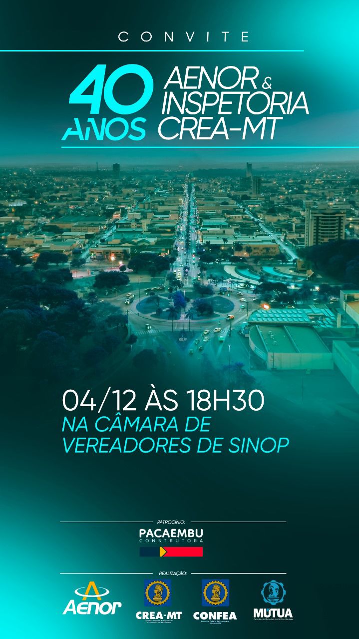 Inspetoria do CREA-MT celebram 40 anos com solenidade de homenagem a profissionais que transformaram o Norte de Mato Grosso 