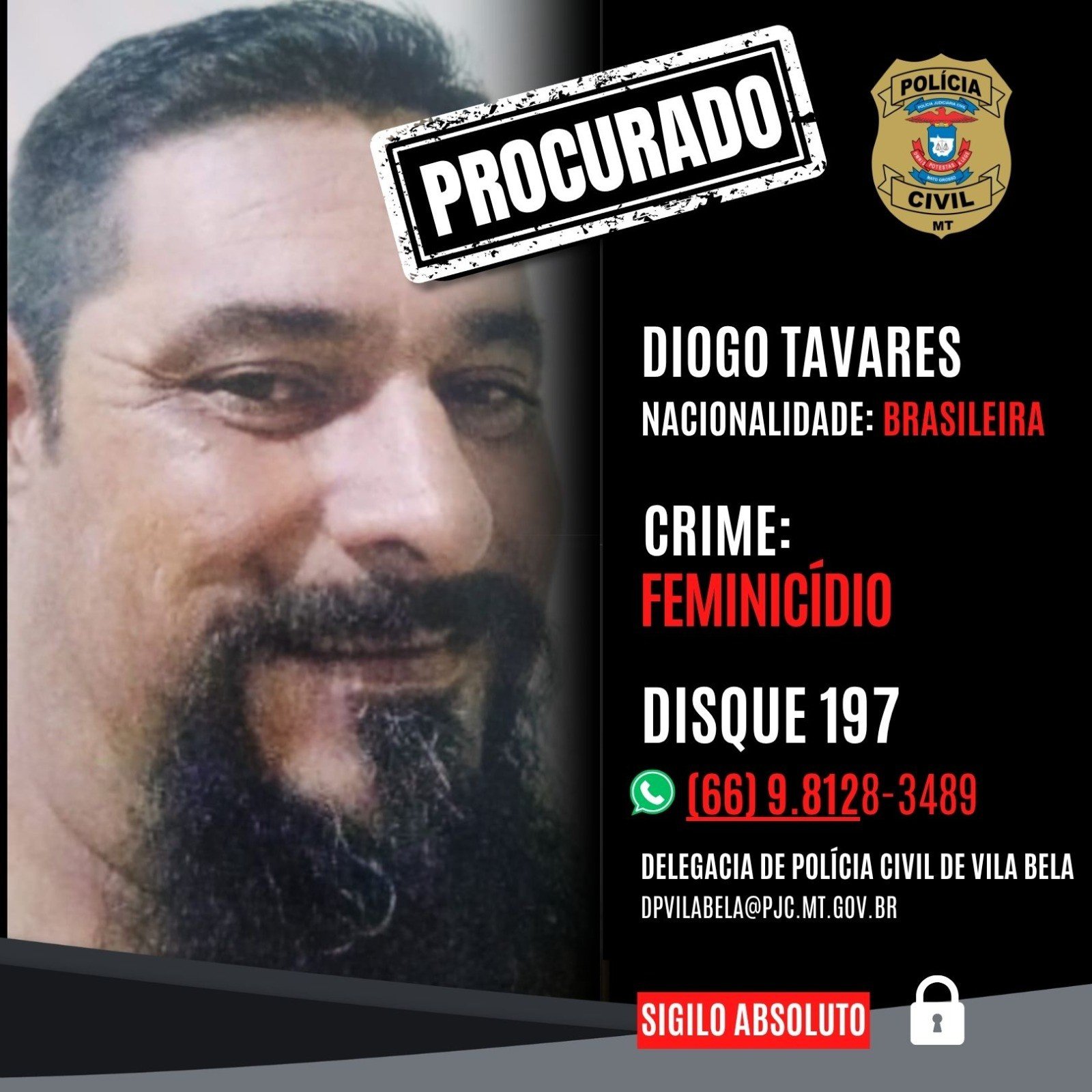 Procurado por morte de esposa em MT tem histórico de violência e escondia armas, diz polícia