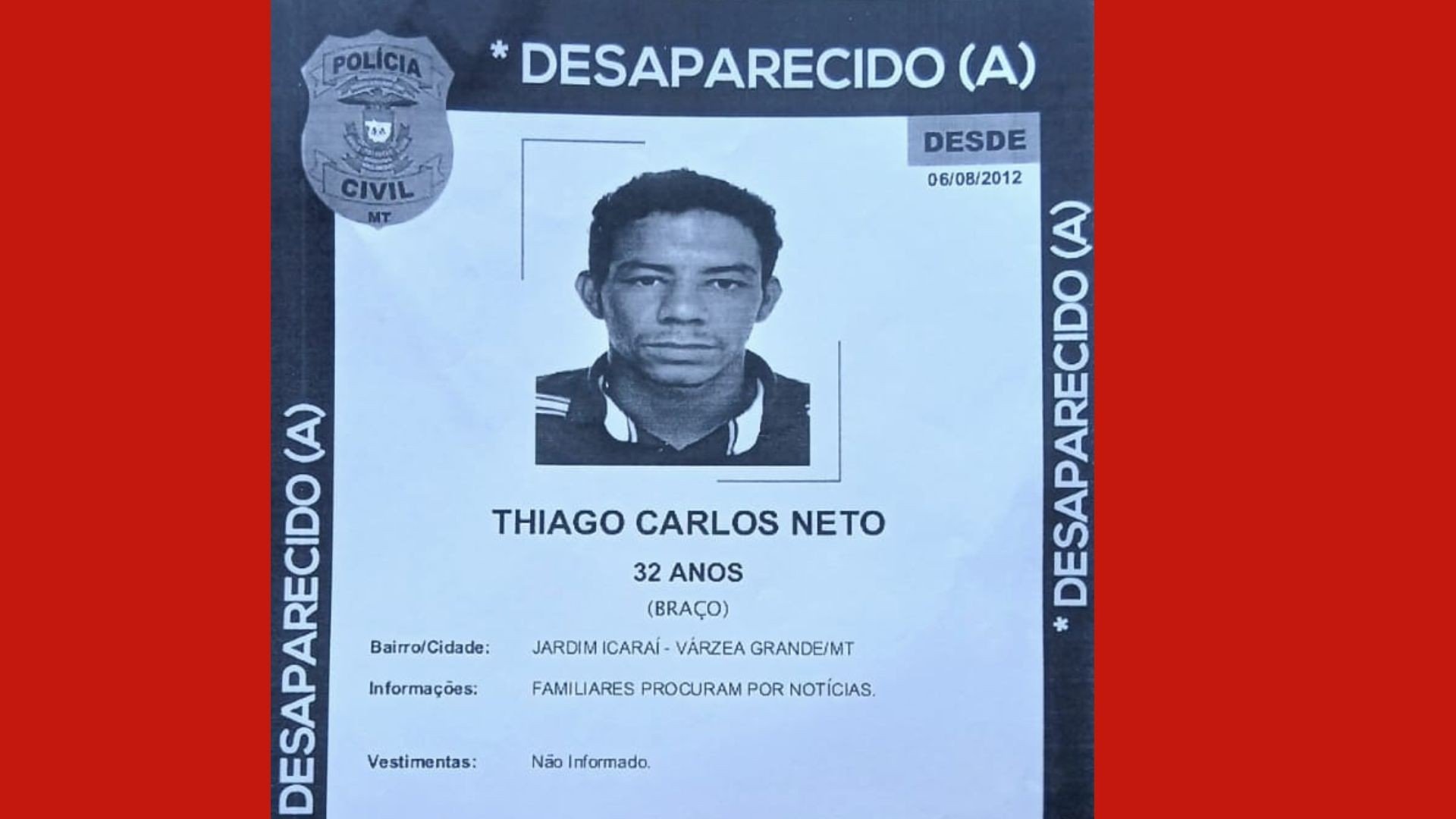 Projeto de MT que identifica pessoas desaparecidas é finalista em prêmio nacional de cidadania e Justiça