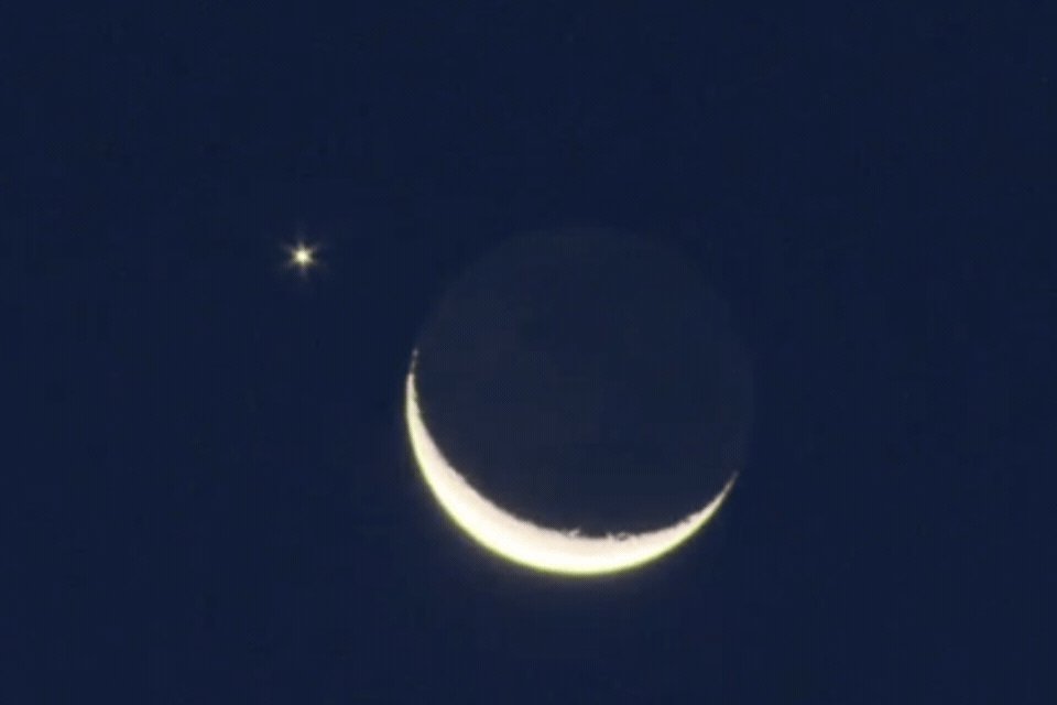 VÍDEO: Lua crescente e Vênus chamam atenção no céu de Cuiabá; fenômeno pode ser visto novamente
