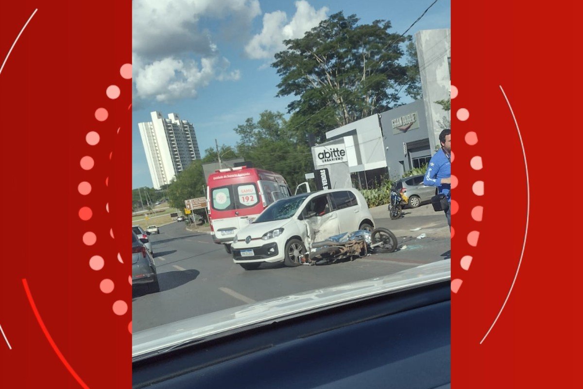 Motociclista morre após bater em carro que teve falha nos freios e derrapou na pista em Cuiabá
