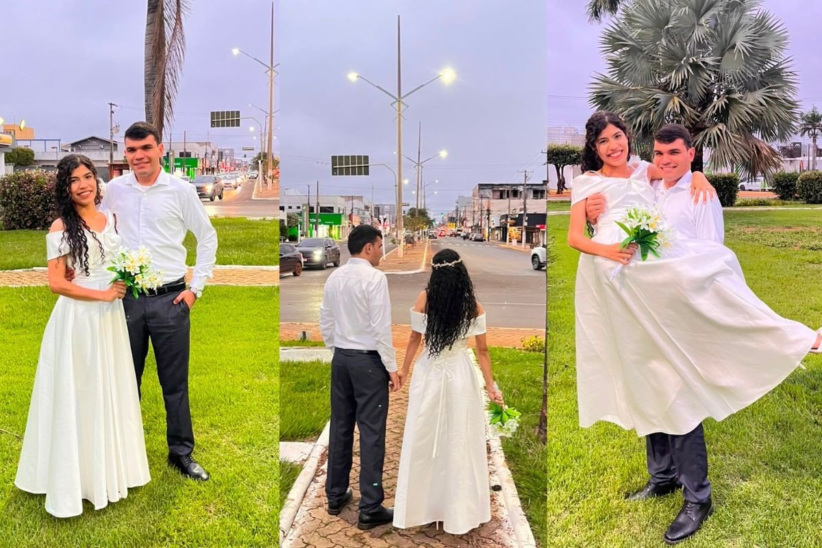 VÍDEO: fotógrafo surpreende recém-casados que tiravam fotos com celular em rotatória de cidade em MT