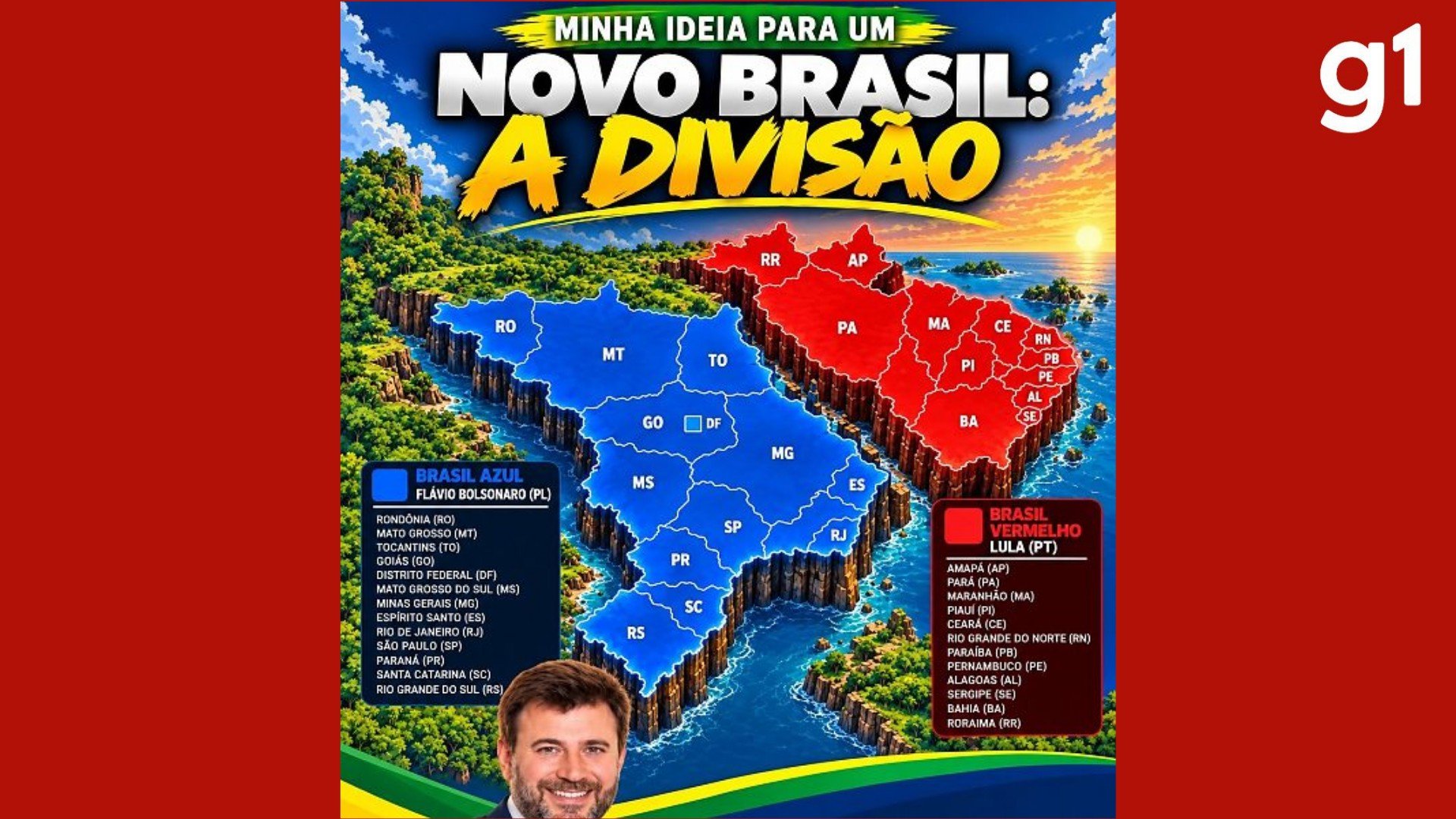 Prefeito de MT publica 2 mapas errados ao tentar dividir país após resultado das eleições