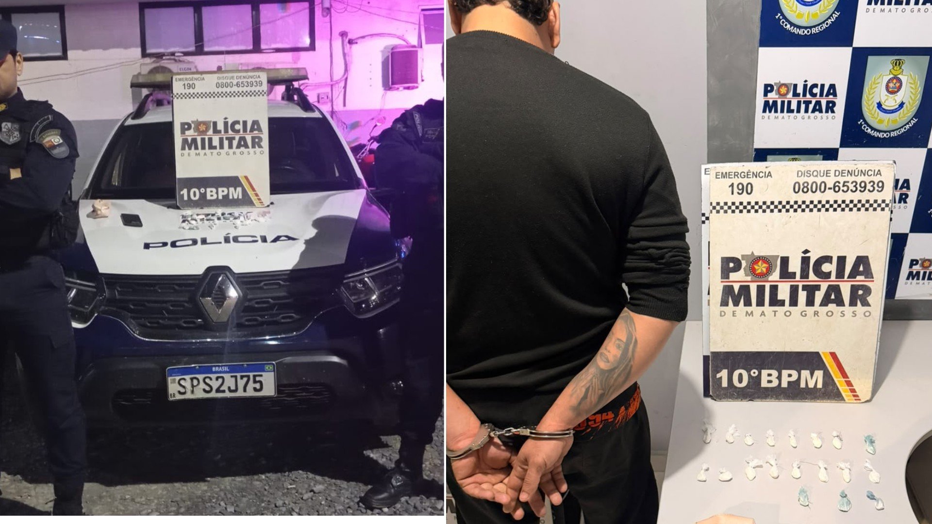 Homem é preso suspeito de vender cocaína em trailer de lanches em Cuiabá