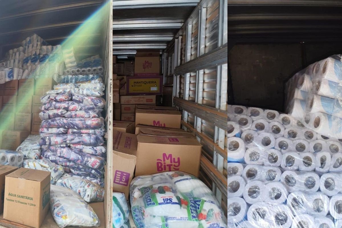 Caminhão com alimentos que seriam distribuídos por facção criminosa é apreendido em Cáceres (MT)