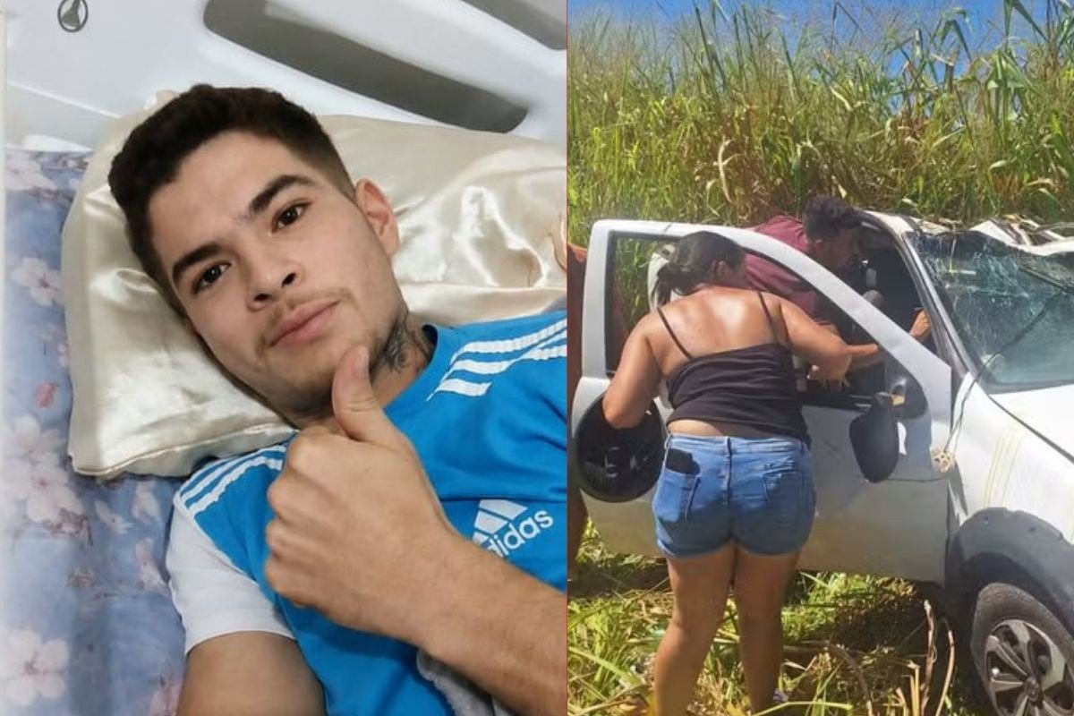 Jovem que ficou 3 dias preso em carro capotado se recupera em casa de Rondonópolis (MT) após alta