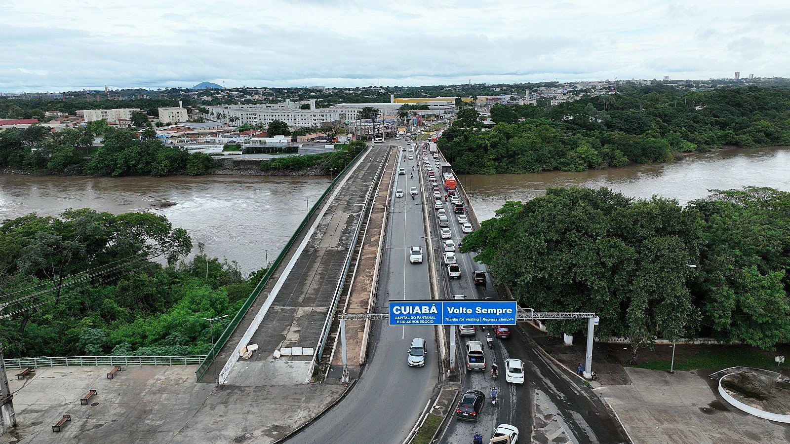 Ponte será interditada neste fim de semana para obras do BRT em Várzea Grande (MT); veja rotas alternativas