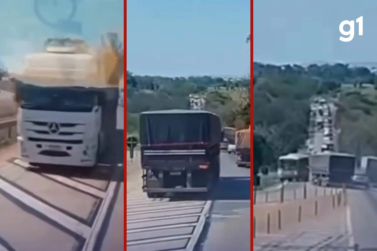 VÍDEO: carreta sem freio quase bate de frente com ônibus na BR-364 em MT