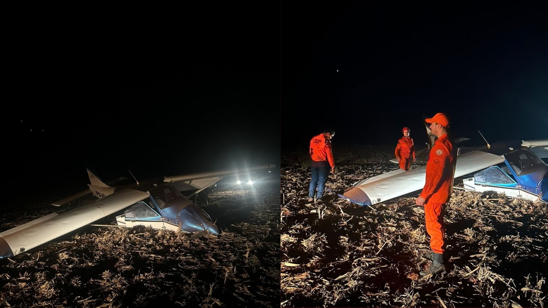 Bombeiro de folga socorre dois sobreviventes após avião cair em área rural de MT