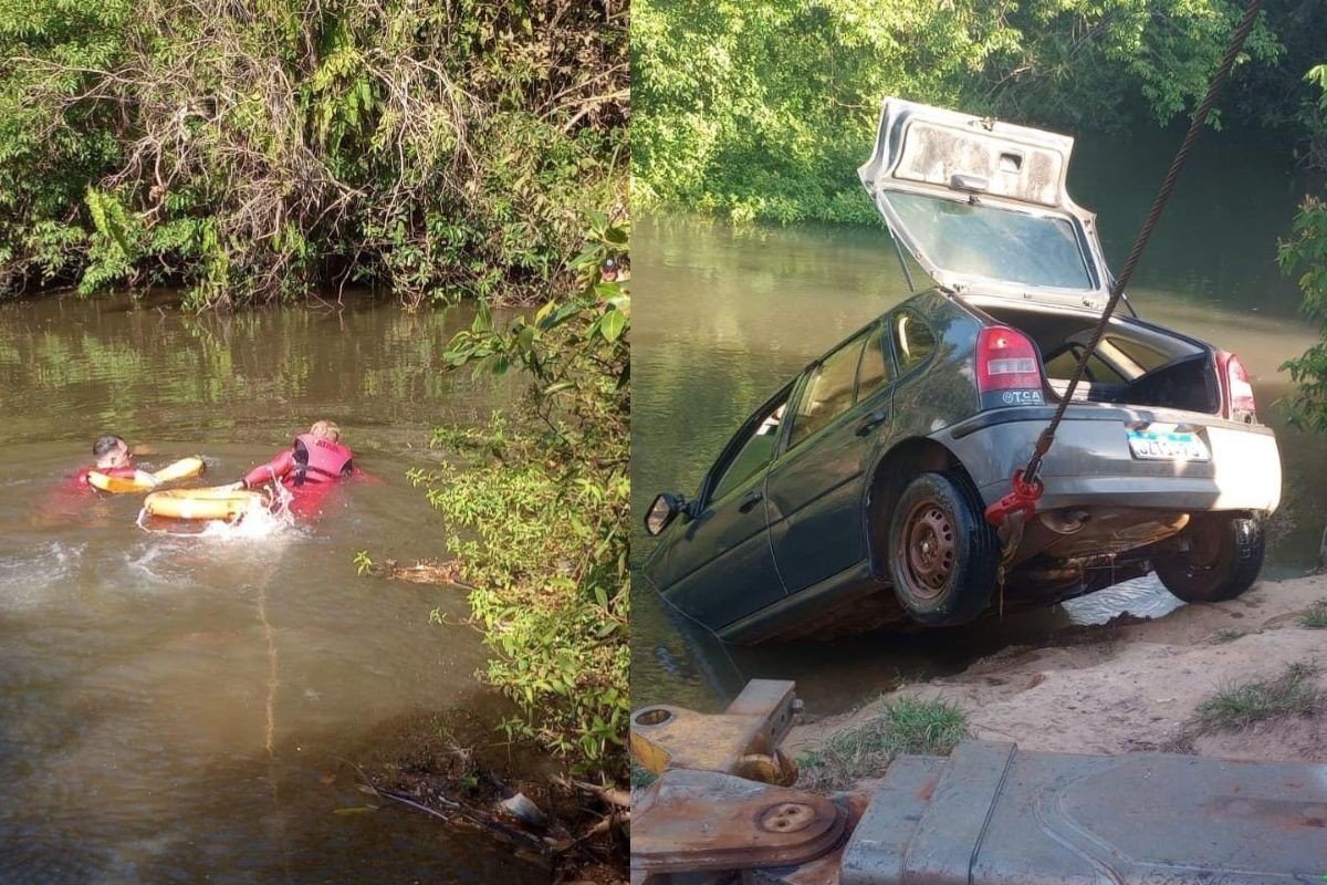 Motorista cai em rio de Sinop (MT) e sobrevive após ficar agarrado a galhos