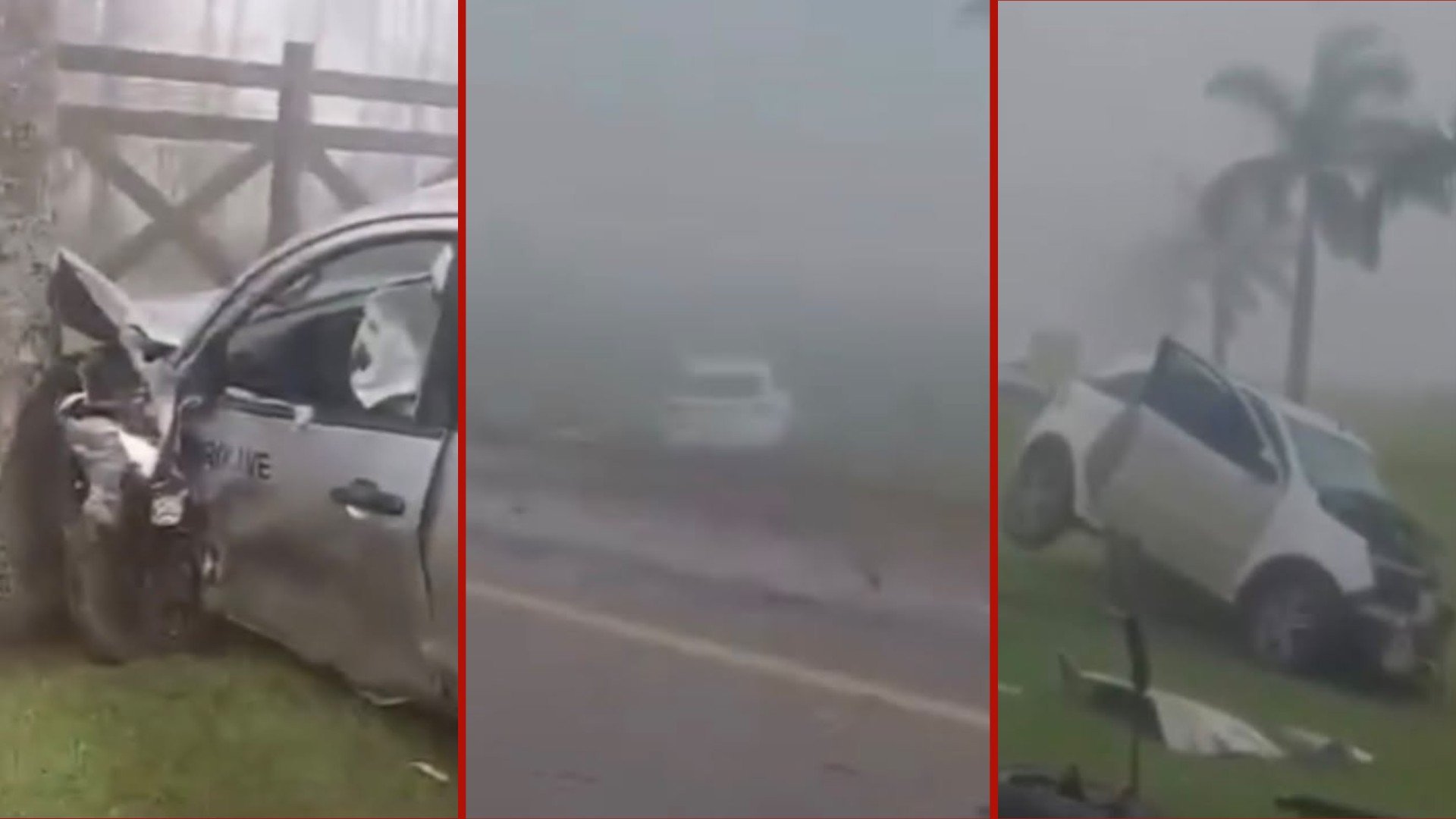 Acidente entre três veículos em meio à neblina deixa uma pessoa morta na MT-251; veja vídeo