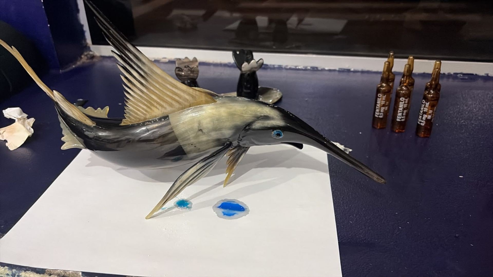 Cocaína e fentanil escondidos em escultura de peixe são encontrados em ônibus na BR-364 em MT