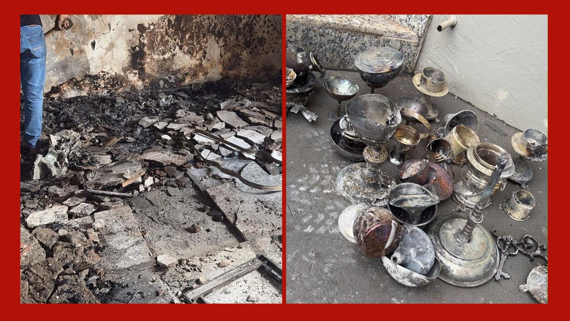 Incêndio iniciado em carregador destrói sacristia em MT e causa grande prejuízo de R$ 500 mil