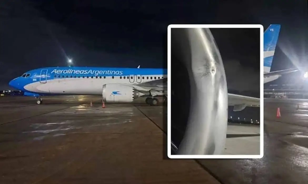 Avião de companhia argentina identifica impacto de drone no Galeão