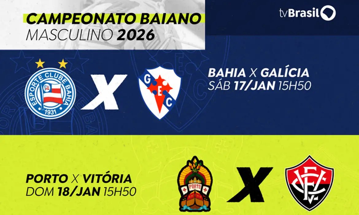 TV Brasil exibe neste fim de semana dois jogos do Campeonato Baiano