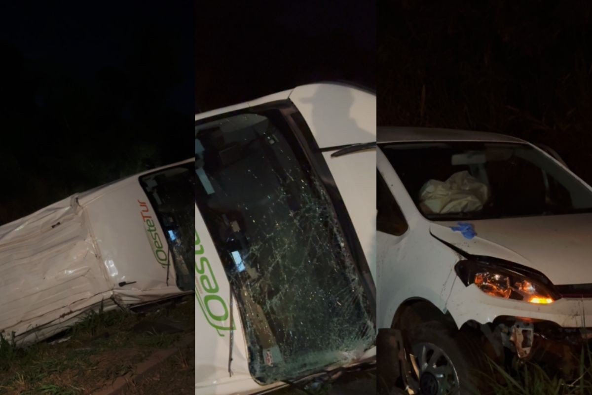 Acidente entre van e dois carros deixa 13 feridos na BR-163 em Lucas do Rio Verde (MT)